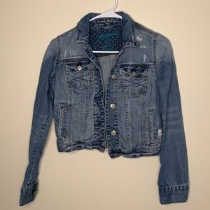 Areopostale Original Brand Distressed Crop Jean Jacket